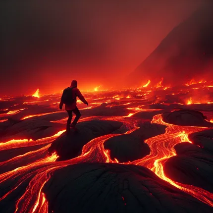 Ступающий по лаве: Захватывающее Путешествие по Огненной Земле