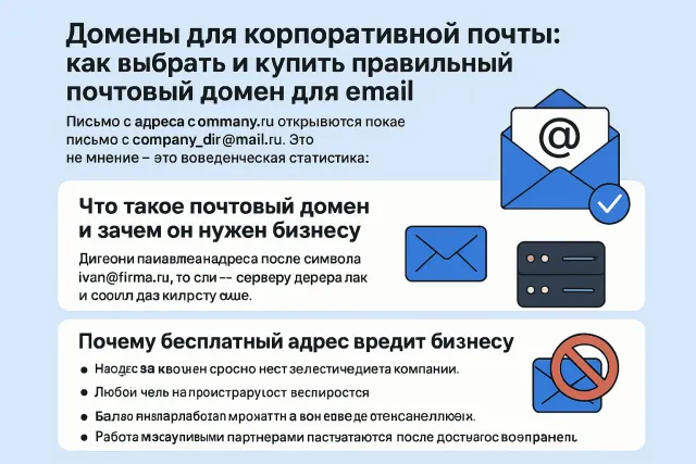 Домены для корпоративной почты: как выбрать и купить правильный почтовый домен для email